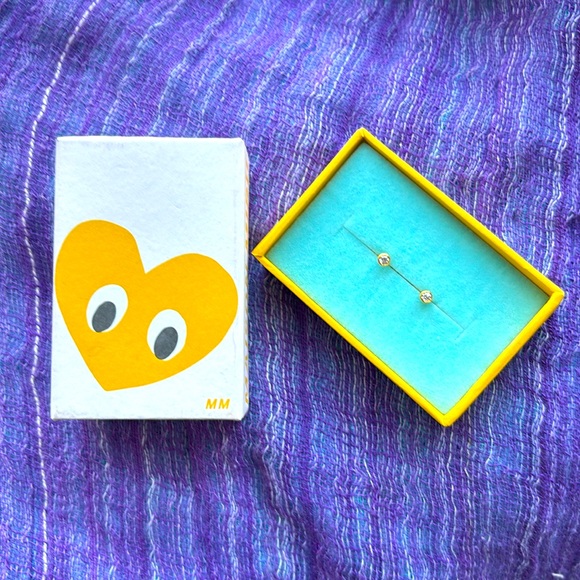 Maison Miru Jewelry Maison Miru Tiny Crystal Cz Stud Earrings Gold